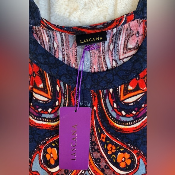 Lascana High Neck‎ Dress Women’s Small Multicolor Paisley Print Sleeveless Mini - Picture 4 of 7